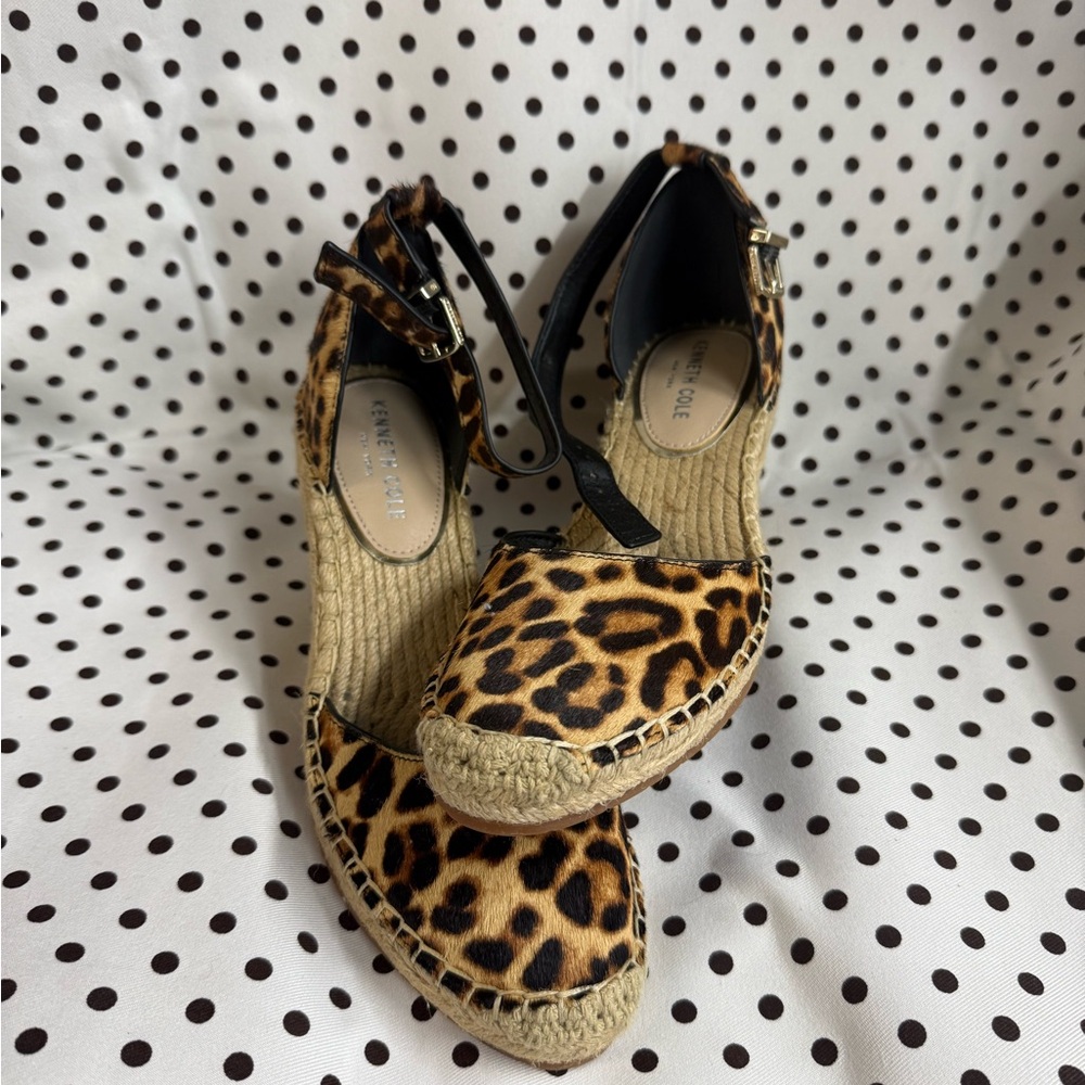 Kenneth Cole Animal Print Espadrille Wedges